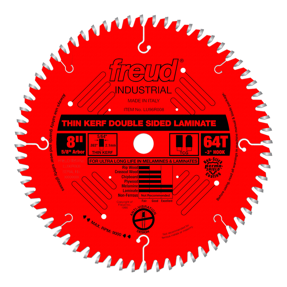Freud 8 in. D X 5/8 in. Double Sided Laminates TiCo Hi-Density Carbide Saw Blade 64 teeth 1 pk