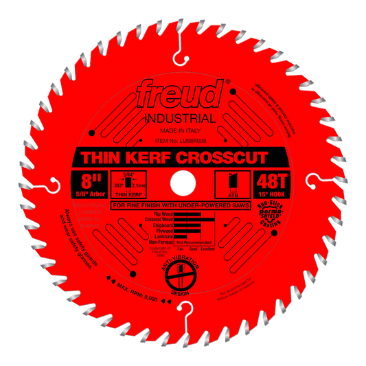 Freud 8 in. D X 5/8 in. Fine Finish Crosscut TiCo Hi-Density Carbide Table Saw Blade 48 teeth 1 pk
