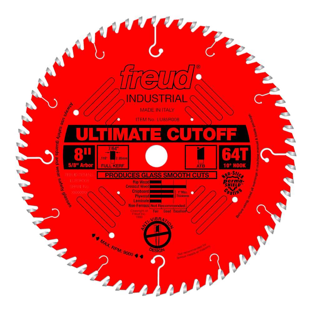 Freud 8 in. D X 5/8 in. Crosscutting TiCo Hi-Density Carbide Circular Saw Blade 64 teeth 1 pk
