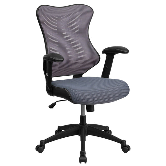 Flash Furniture Gray Leather/Mesh Office Chair