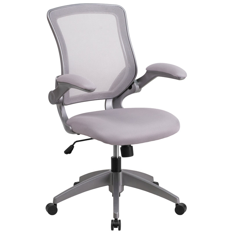 Flash Furniture Gray Leather/Mesh Task Chair