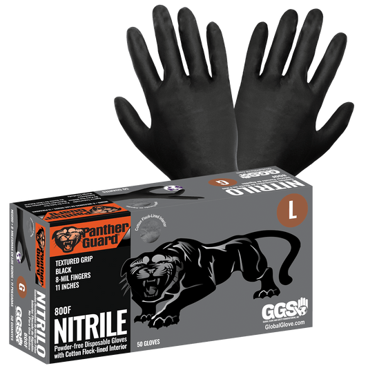 Flock-lined Nitrile Gloves 800F-XL (Case of 10 Box)