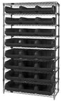 Quantum Chrome Wire Shelving Units with Magnum Bins (WR Series)