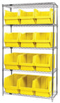 Quantum Chrome Wire Shelving Units with Magnum Bins (WR Series)