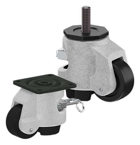 CasterDepot Leveling Casters - Nylon Wheel - Ratchet Adjustment - Capacities Up To 500 kg