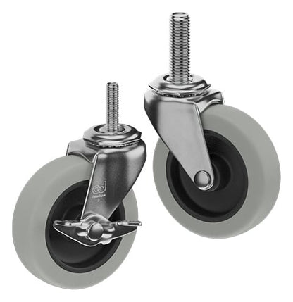 CasterDepot Threaded Stem Casters - Thermo-Rubber Wheel - Capacities Up To 110 lbs