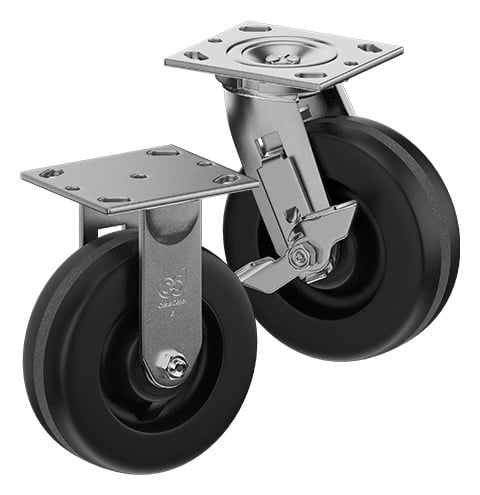 CasterDepot Top Plate Casters - Phenolic Wheel - Capacities Up To 1250 lbs