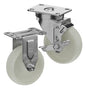 CasterDepot Top Plate Casters - White Nylon Wheel - Capacities Up To 350 lbs