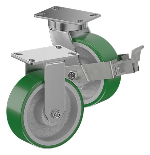 CasterDepot Top Plate Casters - Poly On Cast Iron Wheel - Capacities Up To 3000 lbs
