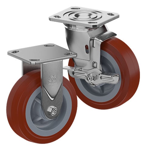 CasterDepot Top Plate Casters - Thermo-Urethane Wheel- Capacities Up To 800 lbs