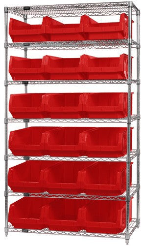 Quantum Chrome Wire Shelving Units with Magnum Bins (WR Series)