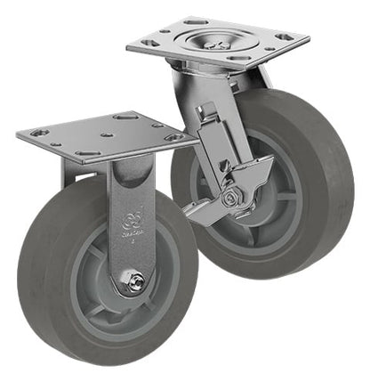 CasterDepot Top Plate Casters - Thermo-Rubber Wheel - Capacities Up To 600 lbs