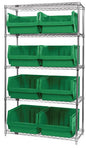 Quantum Chrome Wire Shelving Units with Magnum Bins (WR Series)
