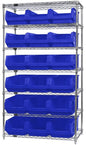 Quantum Chrome Wire Shelving Units with Magnum Bins (WR Series)