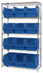 Quantum Chrome Wire Shelving Units with Magnum Bins (WR Series)