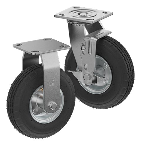 CasterDepot Top Plate Casters - Pneumatic Wheel - Capacities Up To 450 lbs