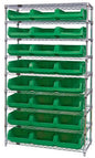 Quantum Chrome Wire Shelving Units with Magnum Bins (WR Series)