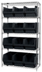 Quantum Chrome Wire Shelving Units with Magnum Bins (WR Series)