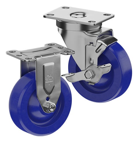 CasterDepot Top Plate Casters - Solid Urethane Wheel - Capacities Up To 350 lbs