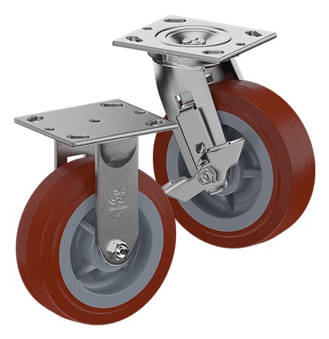 CasterDepot Top Plate Casters - Thermo-Urethane Wheel - Capacities Up To 800 lbs