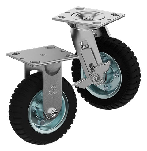 CasterDepot Top Plate Casters - Solid Monoprene Wheel - Capacities Up To 280 lbs