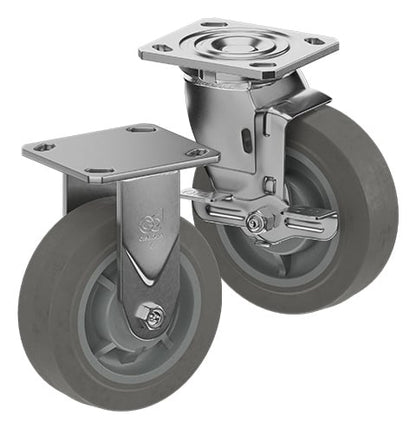 CasterDepot Top Plate Casters - Thermo-Rubber Wheel - Capacities Up To 600 lbs - Image 2