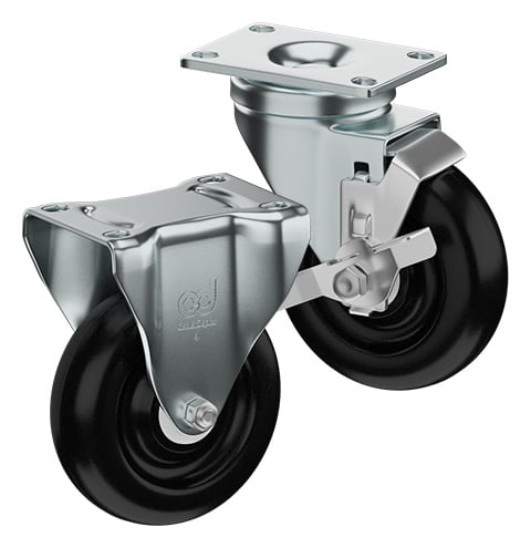 CasterDepot Top Plate Casters - Polyolefin Wheel - Capacities Up To 325 lbs