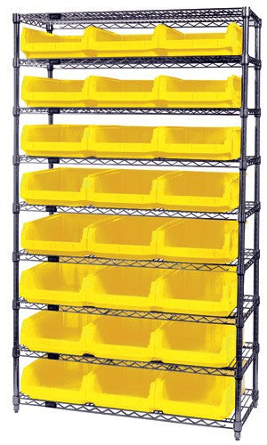 Quantum Chrome Wire Shelving Units with Magnum Bins (WR Series)