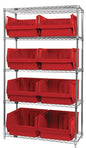 Quantum Chrome Wire Shelving Units with Magnum Bins (WR Series)