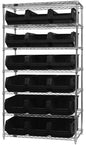 Quantum Chrome Wire Shelving Units with Magnum Bins (WR Series)