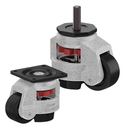 CasterDepot Leveling Casters - Nylon Wheel- Side Thumb Adjustment - Capacities Up To 550 kg