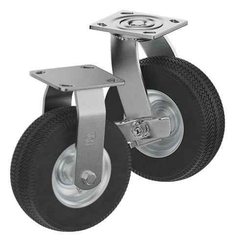 CasterDepot Top Plate Casters - Never-Flat Wheel - Capacities Up To 500 lbs