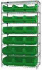 Quantum Chrome Wire Shelving Units with Magnum Bins (WR Series)