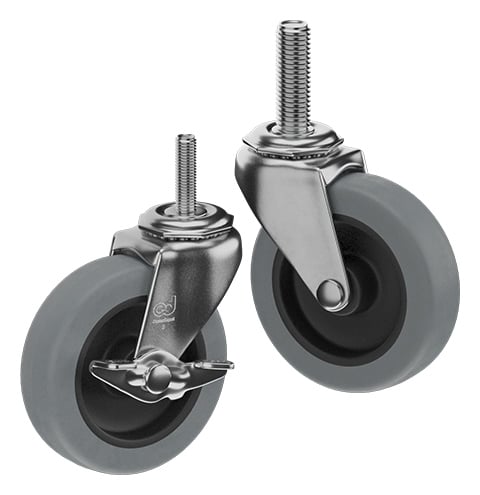 CasterDepot Threaded Stem Casters - Thermo-Urethane Wheel - Capacities Up To 120 lbs