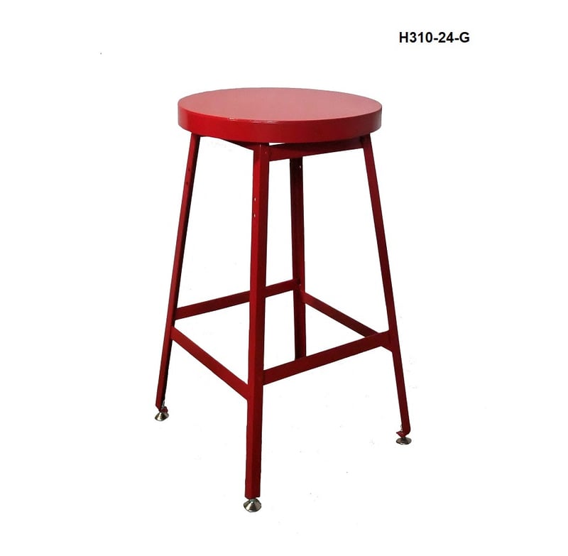 Industrial Shop Stools - Steel Seat
