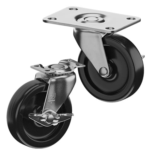 CasterDepot Top Plate Casters - Polyolefin Wheel - Capacities Up To 120 lbs