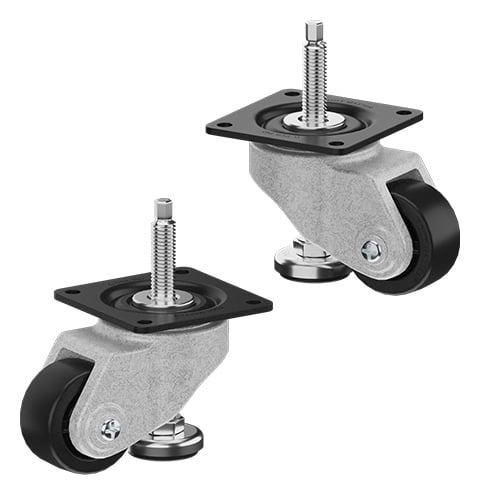 CasterDepot Leveling Casters - Nylon Wheel - Extended Foot Adjustment - Capacities Up To 700 kg