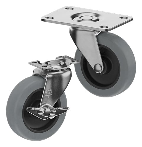 CasterDepot Top Plate Casters - Thermo-Urethane Wheel - Capacities Up To 120 lbs