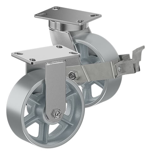 CasterDepot Top Plate Casters - Cast Iron Wheel - Capacities Up To 2500 lbs