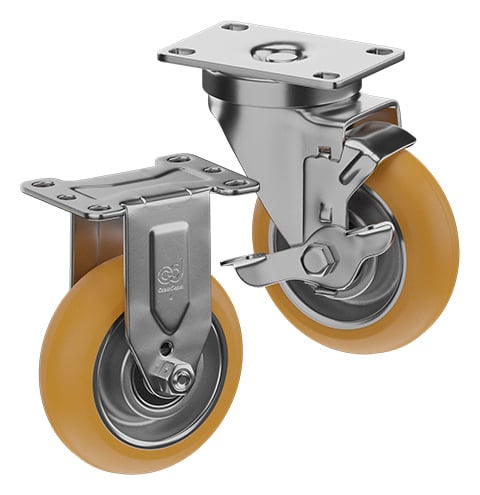 CasterDepot Top Plate Casters - Poly On Aluminum Wheel - Capacities Up To 350 lbs