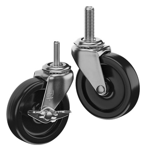 CasterDepot Threaded Stem Casters - Polyolefin Wheel - Capacities Up To 120 lbs