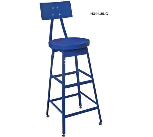 Industrial Shop Stools with Steel Seat and Steel Backrest