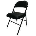 Realspace Black Metal Casual Folding Chair