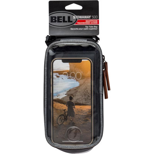 Bell Sports Stowaway Fabric 500 Top Tube Phone Storage Bag Black/Silver