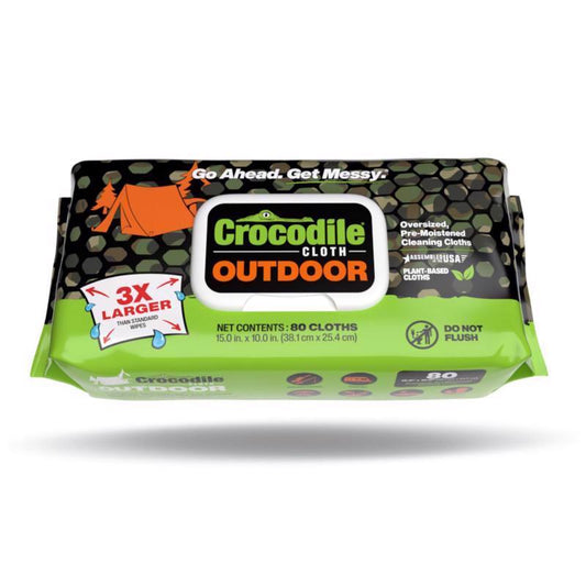 Crocodile Cloth Outdoor White Cloth 10 in. W X 15 in. L 80 wipes