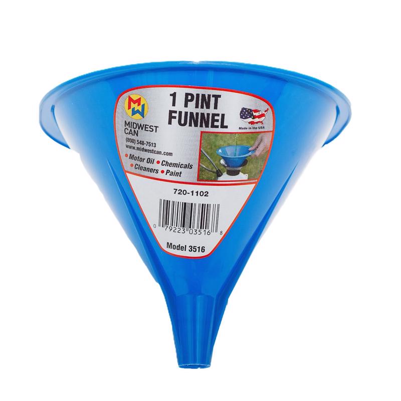 Midwest Can Blue 5 in. H Polyethylene 1 pt Funnel