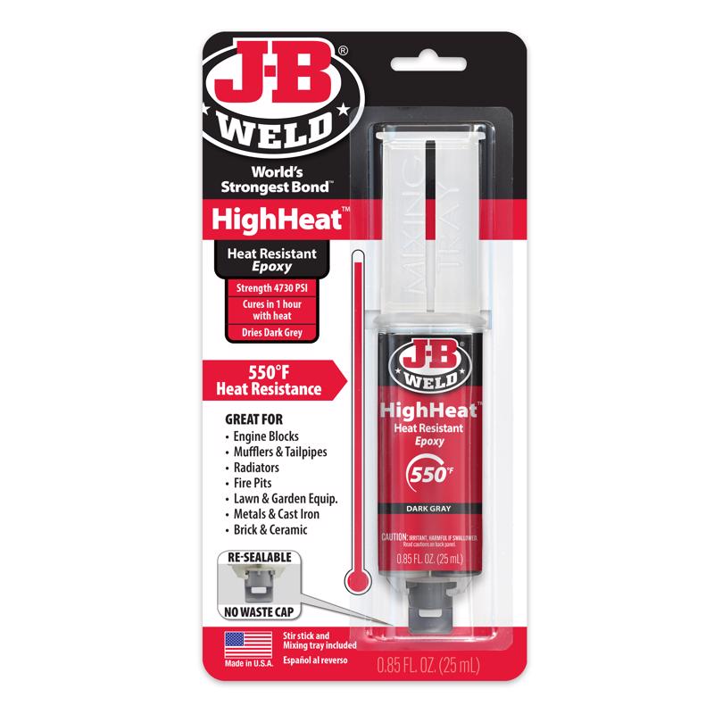 J-B Weld High Heat High Strength Acrylic Dark Gray Epoxy 0.85 oz