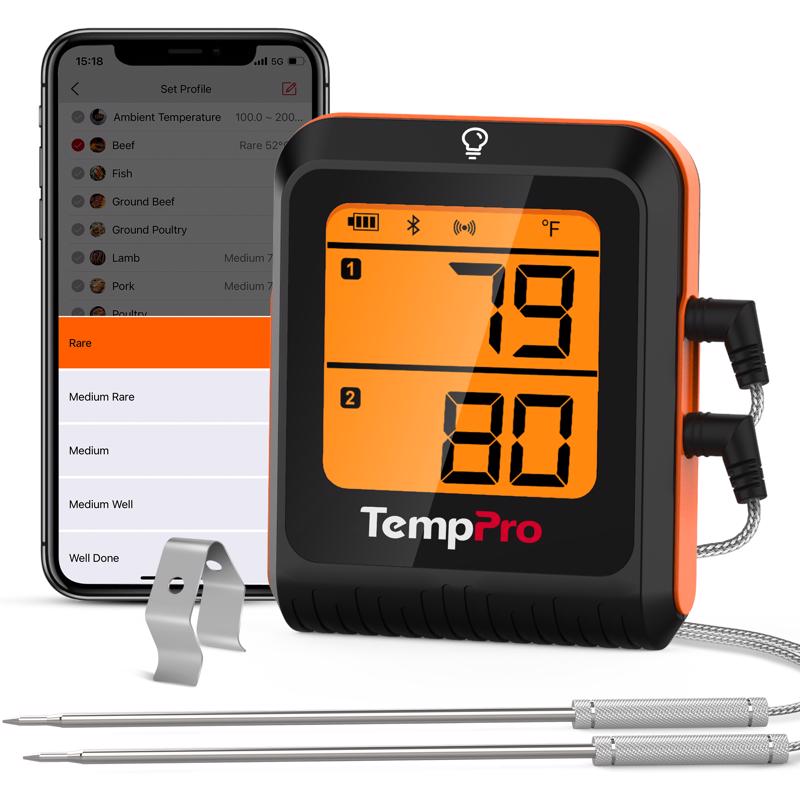 TempPro LCD Bluetooth Enabled Grill/Meat Thermometer
