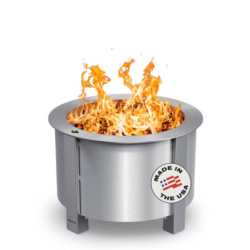 Breeo X Series 19 in. W Stainless Steel Outdoor Round Wood Fire Pit