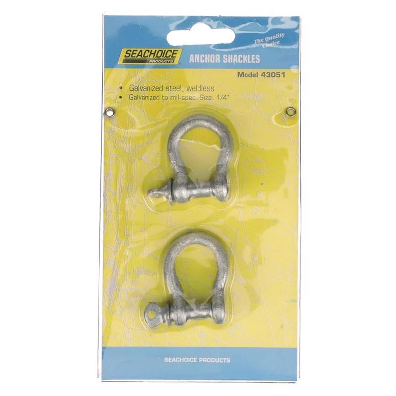 Seachoice Galvanized Steel 11.5 in. L X 1/4 in. W Shackle 2 pk